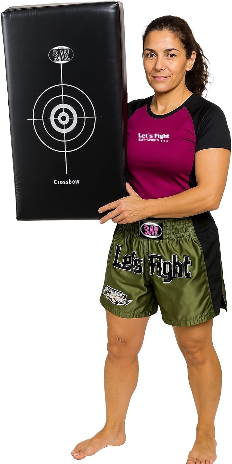 BAY® 75 cm Crossbow riesen Schlagpolster, Schlagkissen, Pratze, Kickboxen Thaiboxen Muay Thai, schwa
