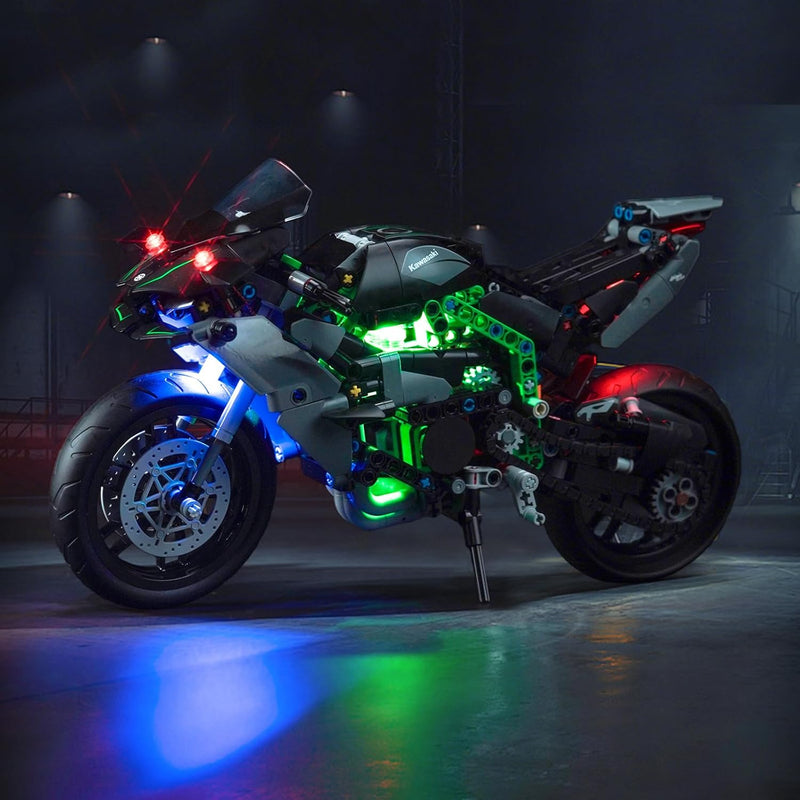 Led Licht Set für Lego Technic Kawasaki Ninja H2R Motorrad (Kein Lego), Dekorationsbeleuchtungsset f