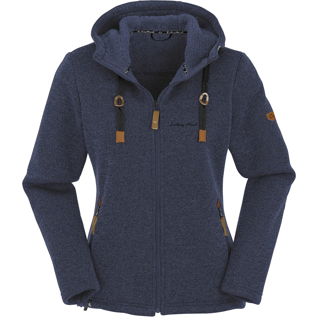 Maul Damen Chieming mit Kapuze Polar-strickfleece Jacke 36 73 blue, 36 73 blue
