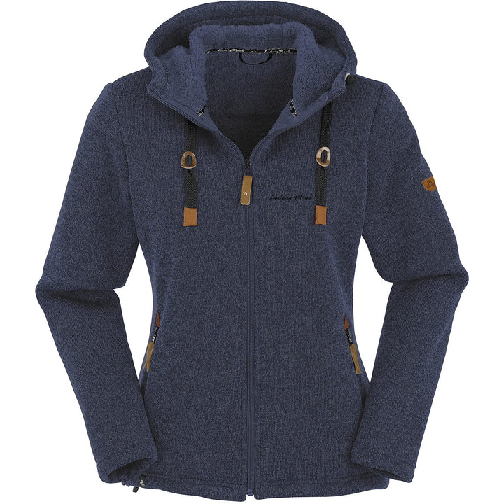 Maul Damen Chieming mit Kapuze Polar-strickfleece Jacke 36 73 blue, 36 73 blue