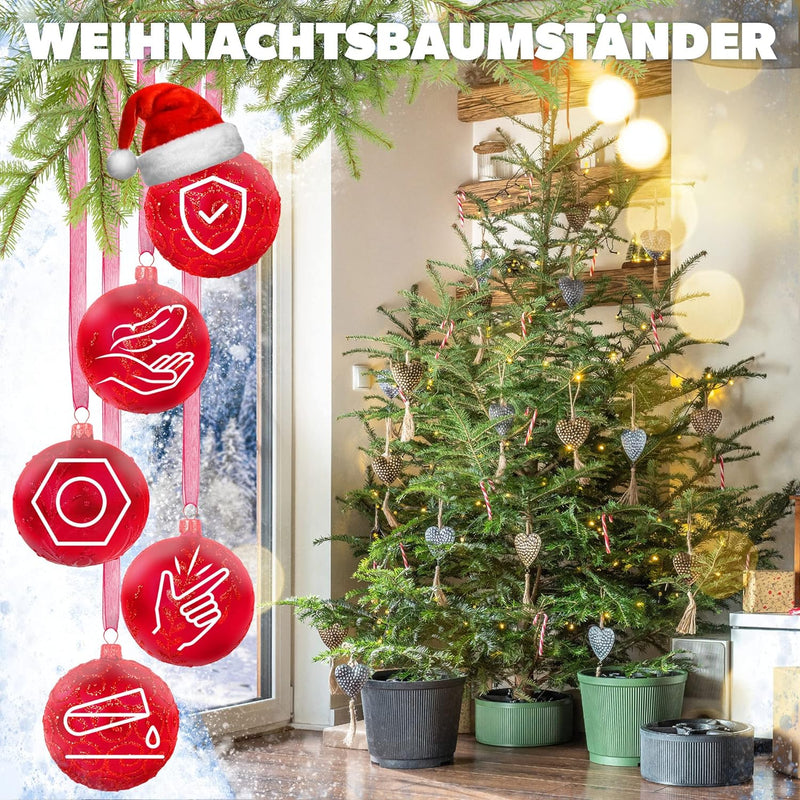 KADAX Weihnachtsbaumständer, Christbaumständer aus recycelten Kunststoff, Tannenbaumständer für eine