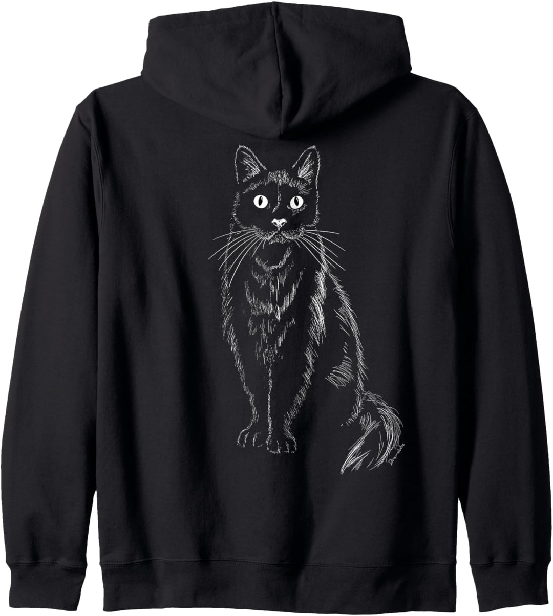 Katze Zeichnung handgezeichnete grafische Künstlerische Arts Kapuzenjacke