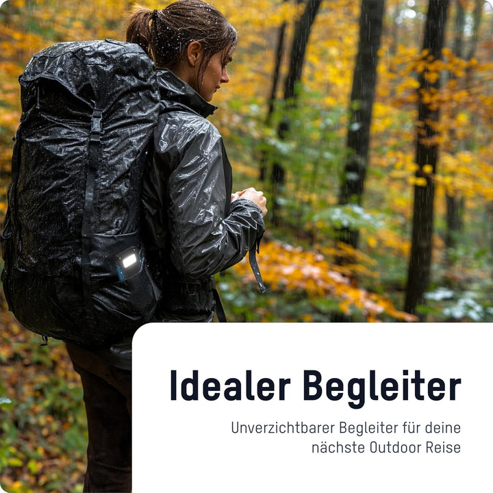 ANSMANN Solar Powerbank 10000 mAh, Outdoor Ladegerät Wireless, mit Solarpanel & Taschenlampe, 2 USB-