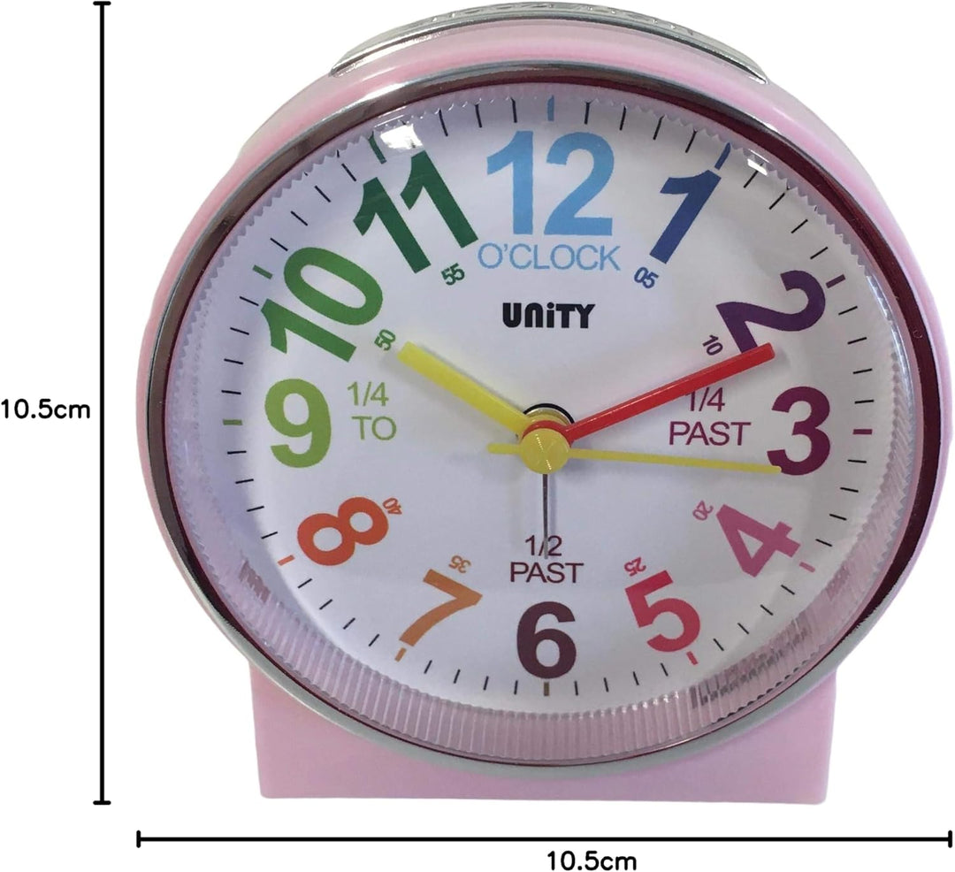 Unity Wecker Kinderwecker Piepton 49027, Rose, 10.5 x 10.5 x 6.5cm 10.5 x 10.5 x 6.5cm Rose, 10.5 x
