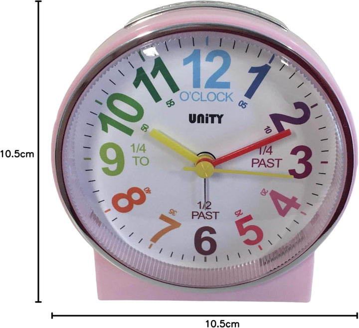 Unity Wecker Kinderwecker Piepton 49027, Rose, 10.5 x 10.5 x 6.5cm 10.5 x 10.5 x 6.5cm Rose, 10.5 x
