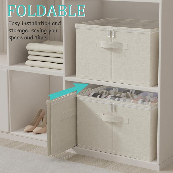 Schuhorganizer für Closet, Passt 16 Paare, Schuhe Organizer mit Durchsichtigem Deckel, Starke Aufbew