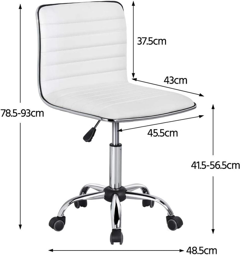 Yaheetech Bürostuhl, ergonomischer schreibtischstuhl, Drehstuhl ohne Armlehne, Chefsessel mit Laufro