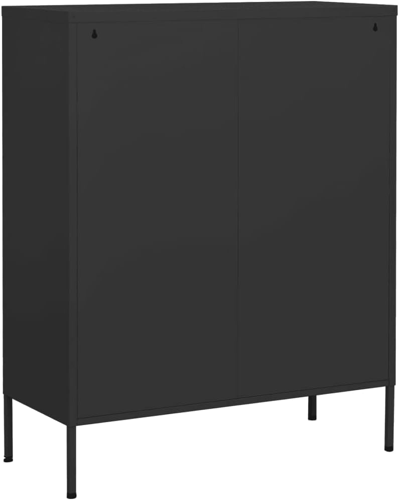 Aufbewahrungsschrank aus Metall mit 2 Schubladen, Aktenschrank mit 2 Türen und Regalen, 80x35x102cm