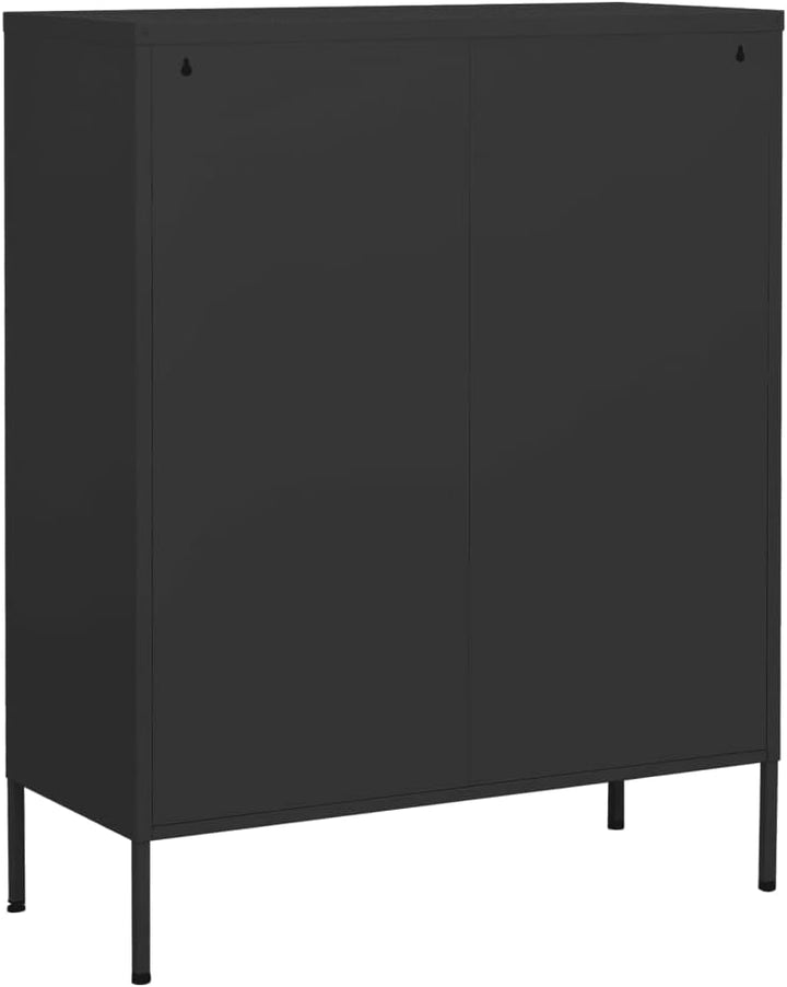 Aufbewahrungsschrank aus Metall mit 2 Schubladen, Aktenschrank mit 2 Türen und Regalen, 80x35x102cm
