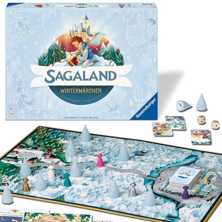 Ravensburger 22460 - Sagaland Wintermärchen - Brettspiel für Kinder und Erwachsene, 2-6 Spieler, Mer