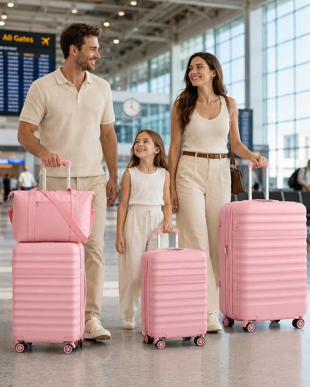 KONO Koffer Set 5-teilig Hartschalenkoffer ABS+PC, Handgepäck/Mittel/Gross Reisekoffer mit TSA Schlo