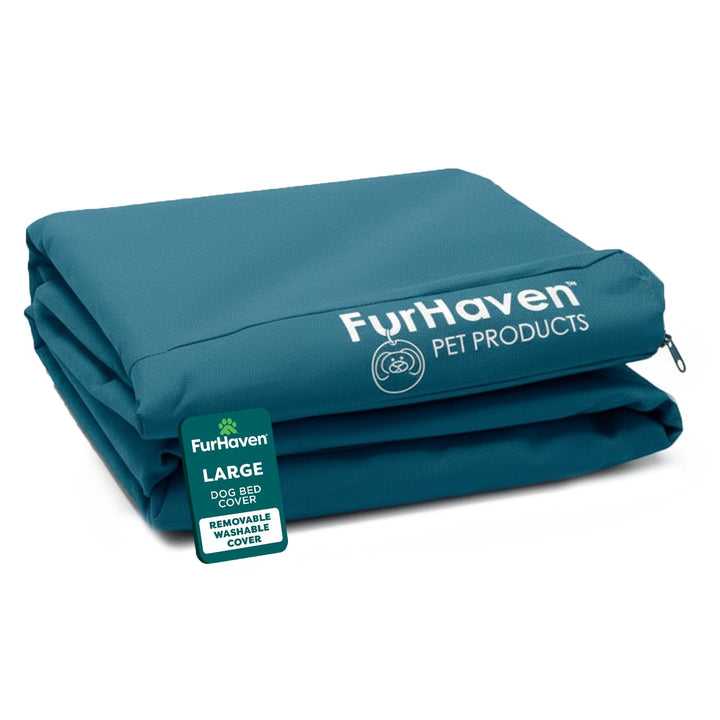 Furhaven Ersatz-Hundebettbezug, wasserabweisend, für drinnen und draussen, Logo-Druck, Oxford-Polyca