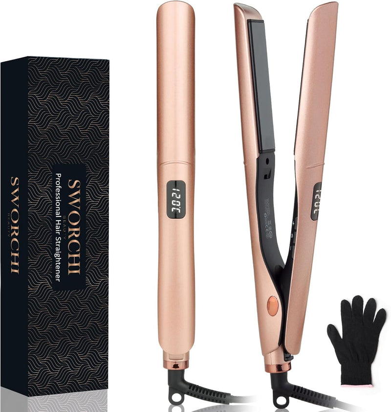 Glätteisen Locken und Glätten 2 in 1 SWORCHI Haarglätter Lockenstab Ceramic Hair Straightener für La