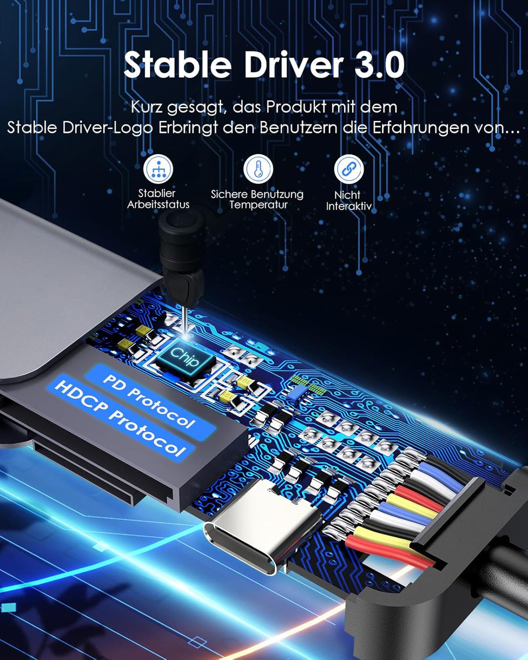 LENTION USB C Hub mit 100W PD Aufladung, 4K@60Hz HDMI, SD/TF Kartenleser, USB-3.0, Adapter USB-C auf