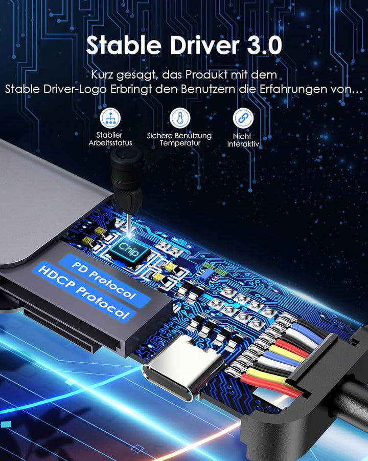 LENTION USB C Hub mit 100W PD Aufladung, 4K@60Hz HDMI, SD/TF Kartenleser, USB-3.0, Adapter USB-C auf
