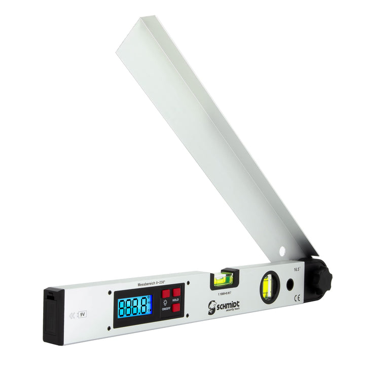 SCHMIDT security tools Winkelmesser Wasserwaage LCD Winkel Gradmesser Neigungsmesser Winkelmessgerät