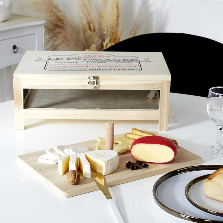 COOK CONCEPT Käsekeller mit Serviertablett, 27cm x 38,6cm x 14.7cm, Beige