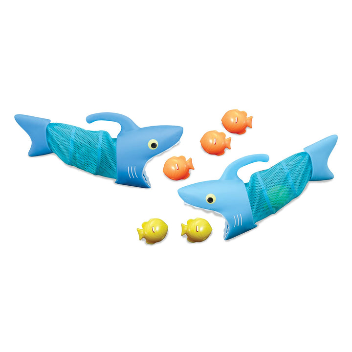 Melissa &amp; Doug Sunny Patch Poolspielzeug Fischjagd mit dem Hai (Poolspielzeug, 2 Netze, 6 Fischbleig