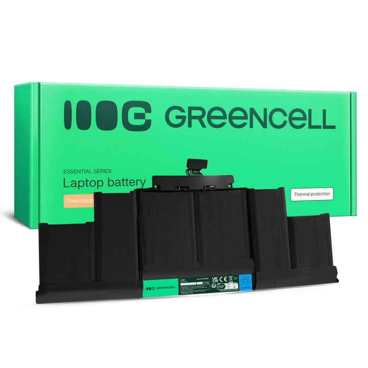 Green Cell A1494 Akku für Apple MacBook Pro 15 A1398 (2013, 2014) Laptop (8800mAh 11.26V Schwarz)