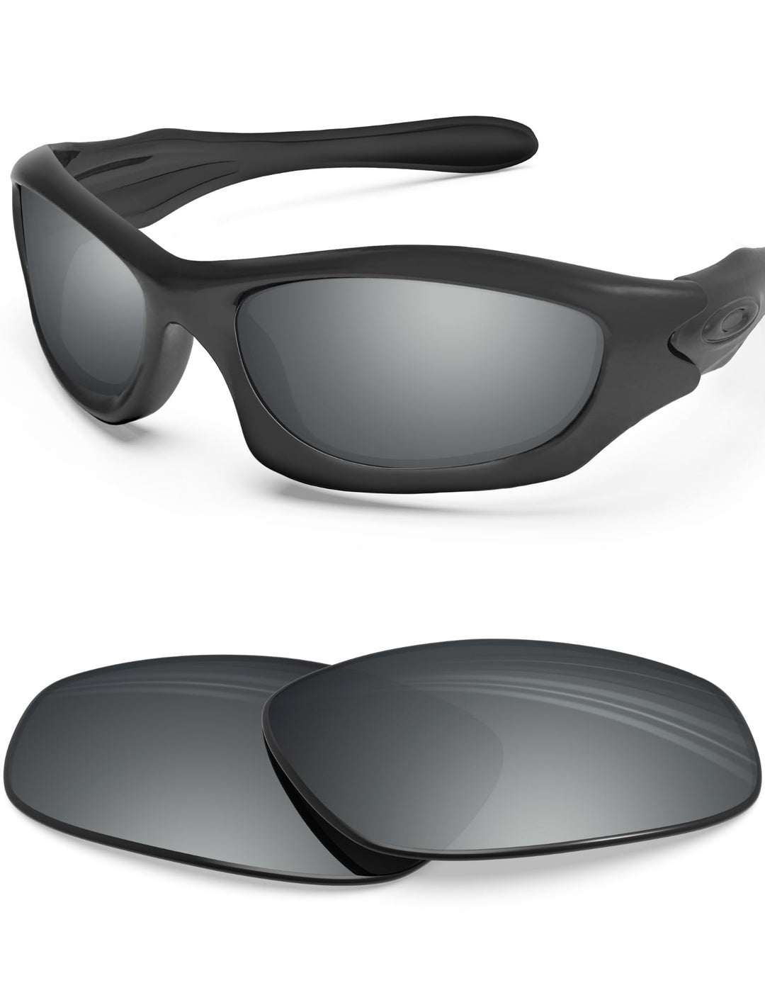 BlazerBuck Anti-salz Polarisierte Ersatzgläser für Oakley Monster Dog Silberchrom Polarisiert - [Pol