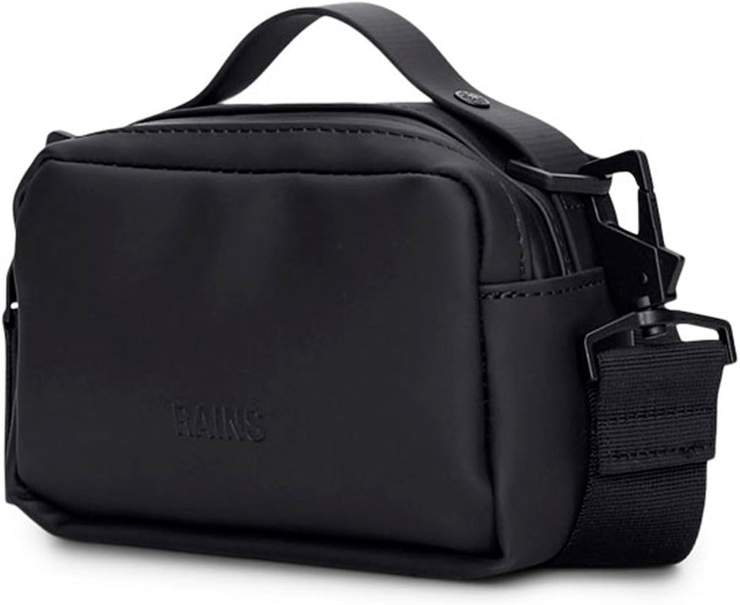 RAINS Unisex Waterproof Crossbody Bag, Sling Bag, Fanny Bag - Versatile Black Box Bag for Women & Me