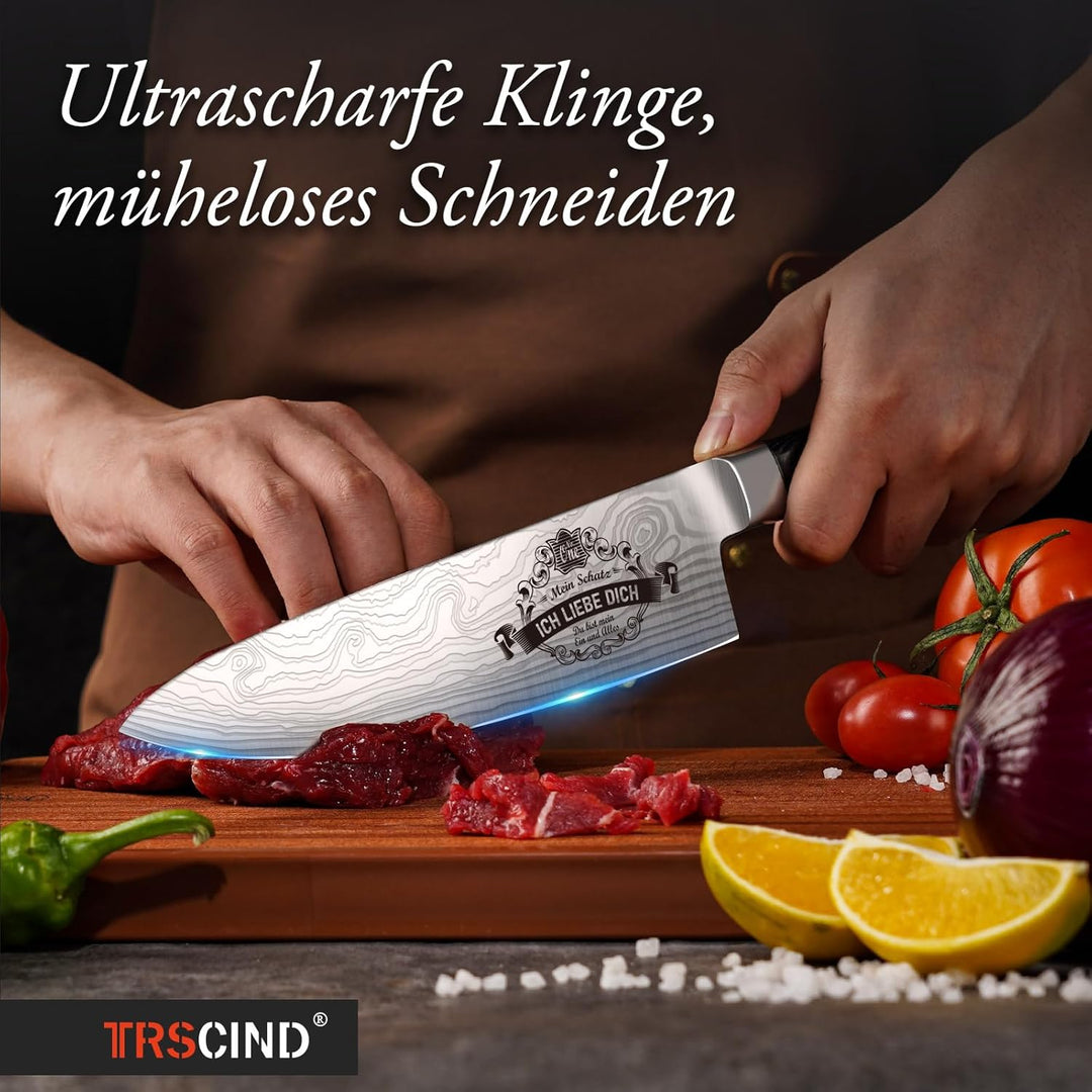 TRSCIND Küchenmesser, Partner Weihnachten Geschenke, Geschenk für Freund, Jahrestag Geschenk für Ihn