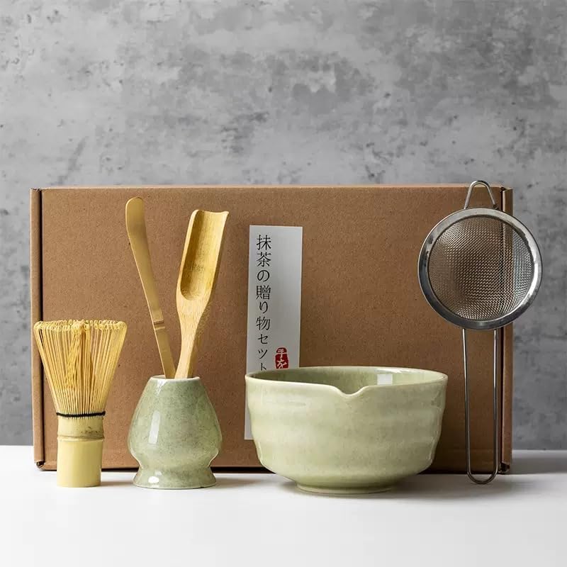 6 Stück Matcha Set - Matcha Besen - Matcha-Tea-Set, Matcha-Besen, Matcha-Schale, Matcha Sieb Chasen