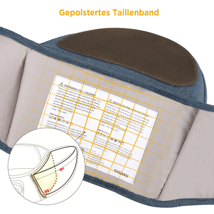 GAGAKU Baby Hüftsitz Leichte Taille Hocker 4 Tragepositionen für Kinder 0-36 Monate Neugeborenes - D