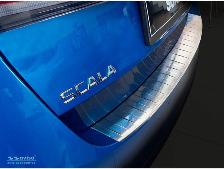 Avisa Edelstahl Heckstossstangenschutz kompatibel mit Skoda Scala 2019- 'Ribs'