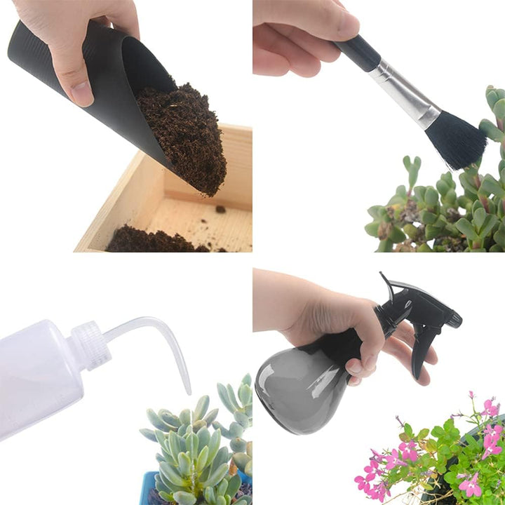Secwell 25 Stück Mini Pflanzen Werkzeug Set Sukkulenten Pflanze Gartenwerkzeug Mit Wasserdicht Garte