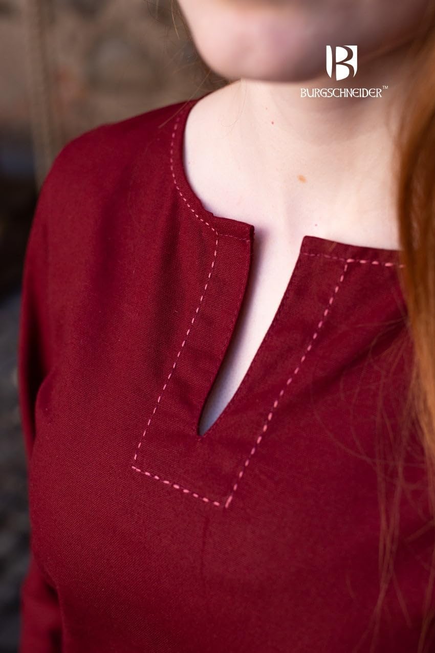 Burgschneider - Unterkleid Feme - Kleidung für Larp, Mittelalter, Cosplay und Fantasy Bordeaux M, Bo