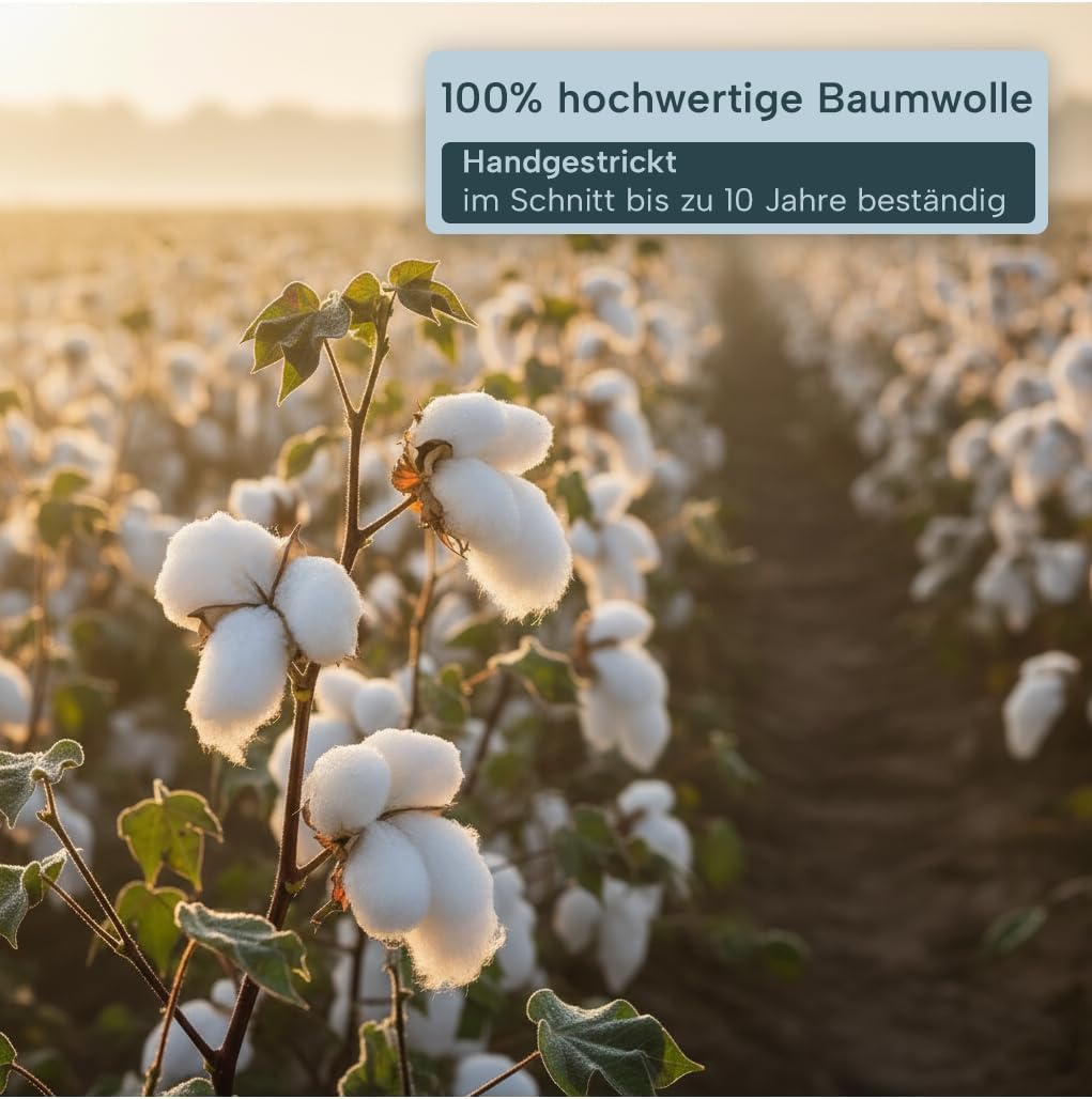 Wäschekorb aus Baumwolle 58 L Wäschesammler Aufbewahrungskorb, Baumwollseil mit Griff, Kordelzug, Wä