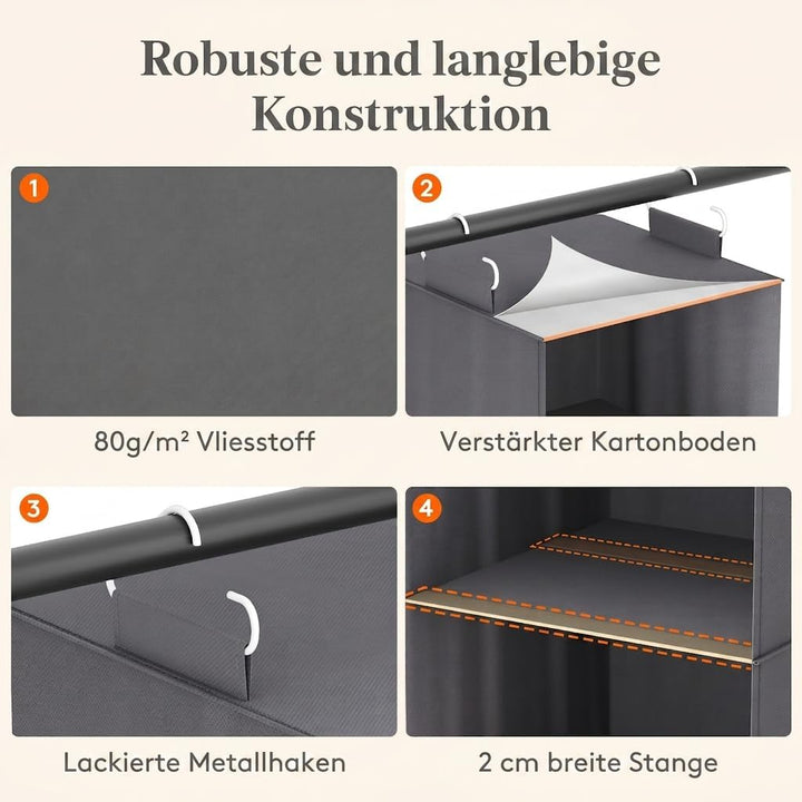 Lifewit 2 Stück Hängeregal, Schrank Organizer, Hängesystem Kleiderschrank, Hängeaufbewahrung aus Sto