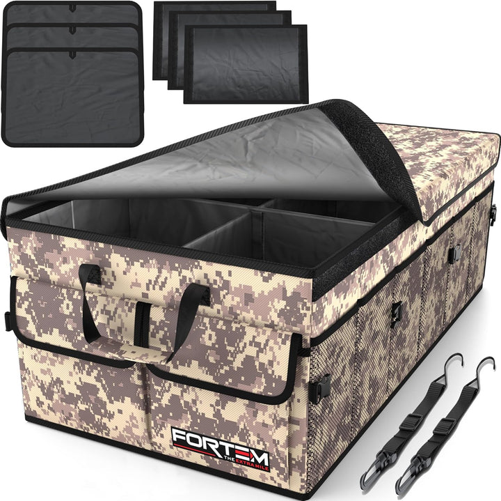 FORTEM Kofferraum Organizer, Kofferraumtasche, Zusammenklappbarer Auto Organizer Kofferraum mit Fäch