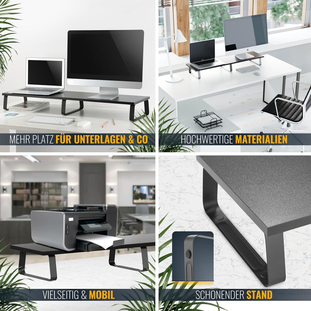 RICOO Monitorständer 2 Monitore Bildschirmerhöhung FS0112 Monitor Stand Monitorerhöhung Schreibtisch