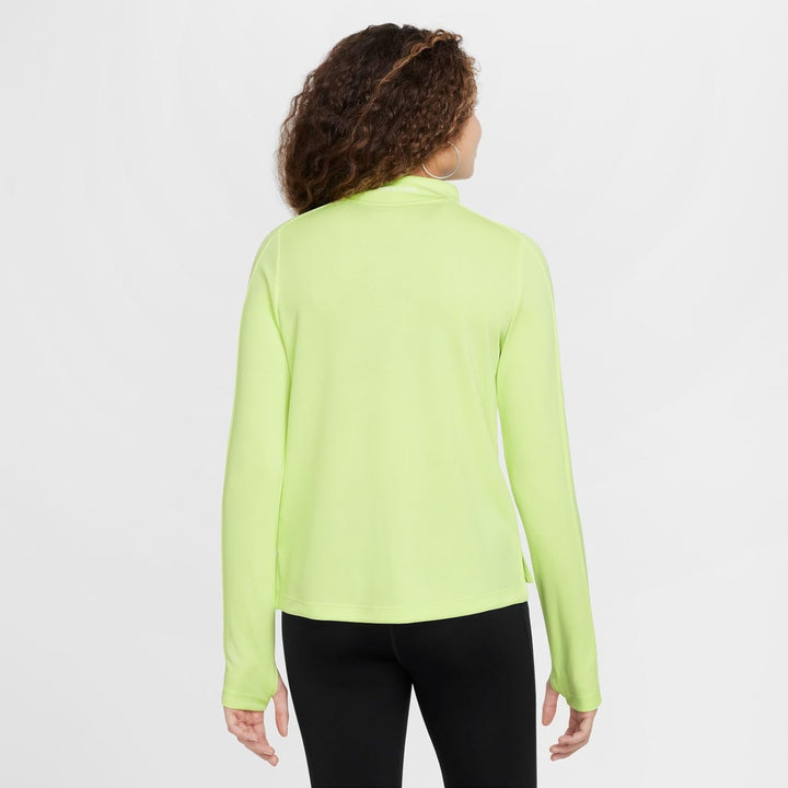 Nike Pro Dri-FIT Longsleeve mit Halbreissverschluss für Mädchen, FN9025 Lt Lemon Twist/White 12-13 J