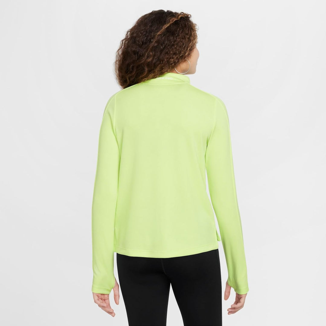 Nike Pro Dri-FIT Longsleeve mit Halbreissverschluss für Mädchen, FN9025 Lt Lemon Twist/White 10-11 J