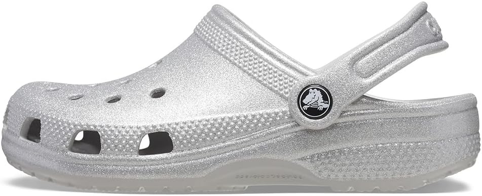 Crocs Unisex Kinder Classic Glitter Clog T Holzschuh 28/29 EU Silver Glitter, 28/29 EU Silver Glitte