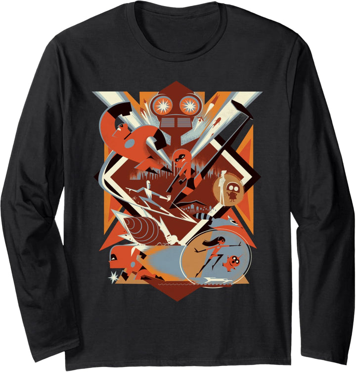 Disney Pixar Incredibles 2 Action Shot Group Poster Langarmshirt