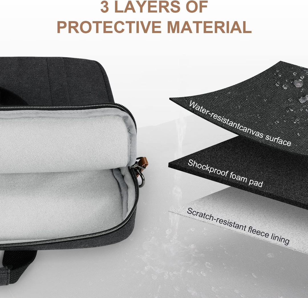 ESTARER Laptoptasche 15,6-17,3 Zoll, wasserabweisende Canvas-Computertasche für Herren, Dunkelgrau 1