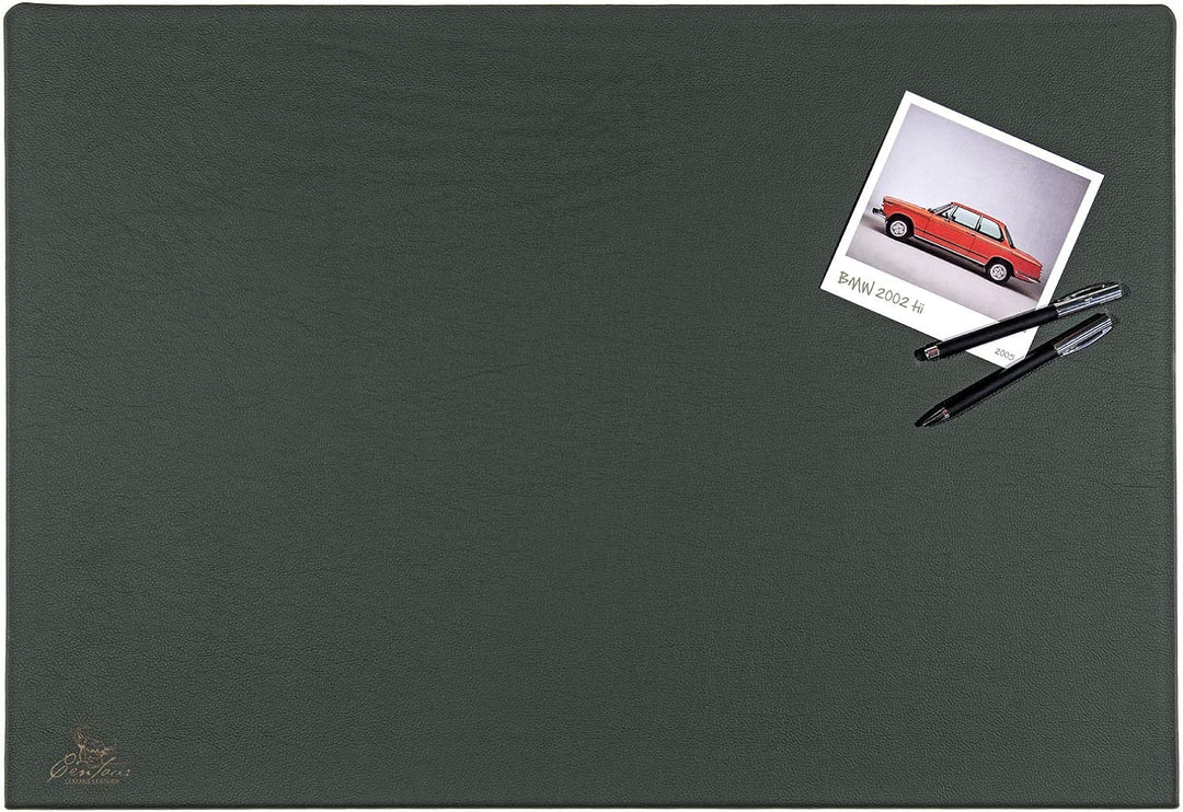 Centaur - Hochwertige Leder Schreibtischunterlage mit 90° Kantenschutz - Flaschengrün 55x80 cm - ide