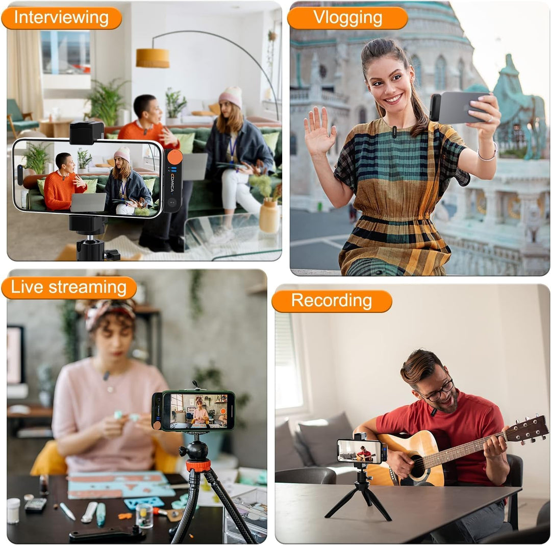 comica Vimo-S UC 2.4GHz Lavalier Wireless Mikrofon für USB-C Android Smartphone mit Ladebox, 200M Üb
