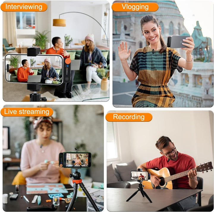 comica Vimo-S UC 2.4GHz Lavalier Wireless Mikrofon für USB-C Android Smartphone mit Ladebox, 200M Üb