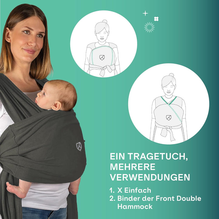 Koala Babycare Babytragetuch - Einfach anzuziehen - Elastisches Tragetuch bis zu 15 kg - Verstellbar