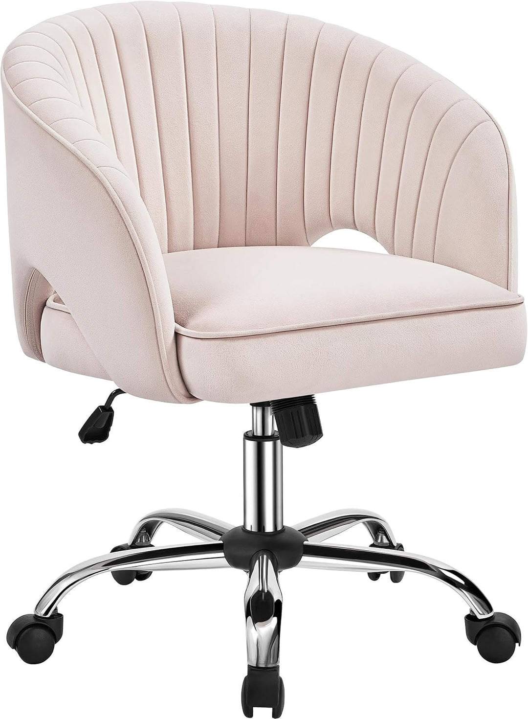 Yaheetech Bürostuhl mit Samtbezug, Ergonomischer Schreibtischstuhl mit Armlehnen, Drehstuhl mit Roll