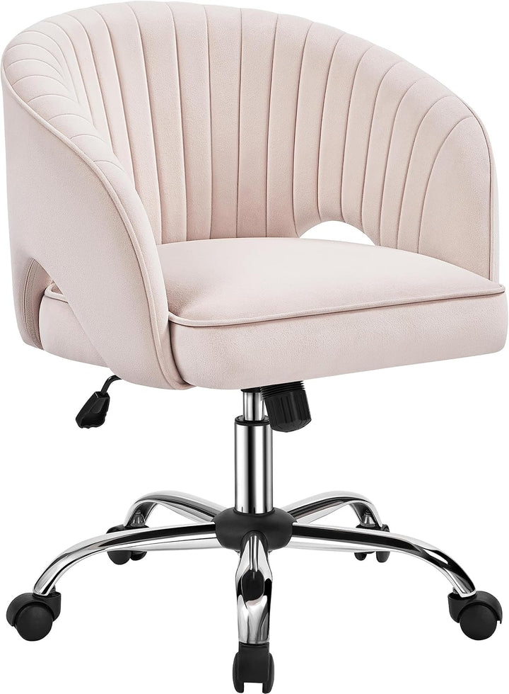 Yaheetech Bürostuhl mit Samtbezug, Ergonomischer Schreibtischstuhl mit Armlehnen, Drehstuhl mit Roll