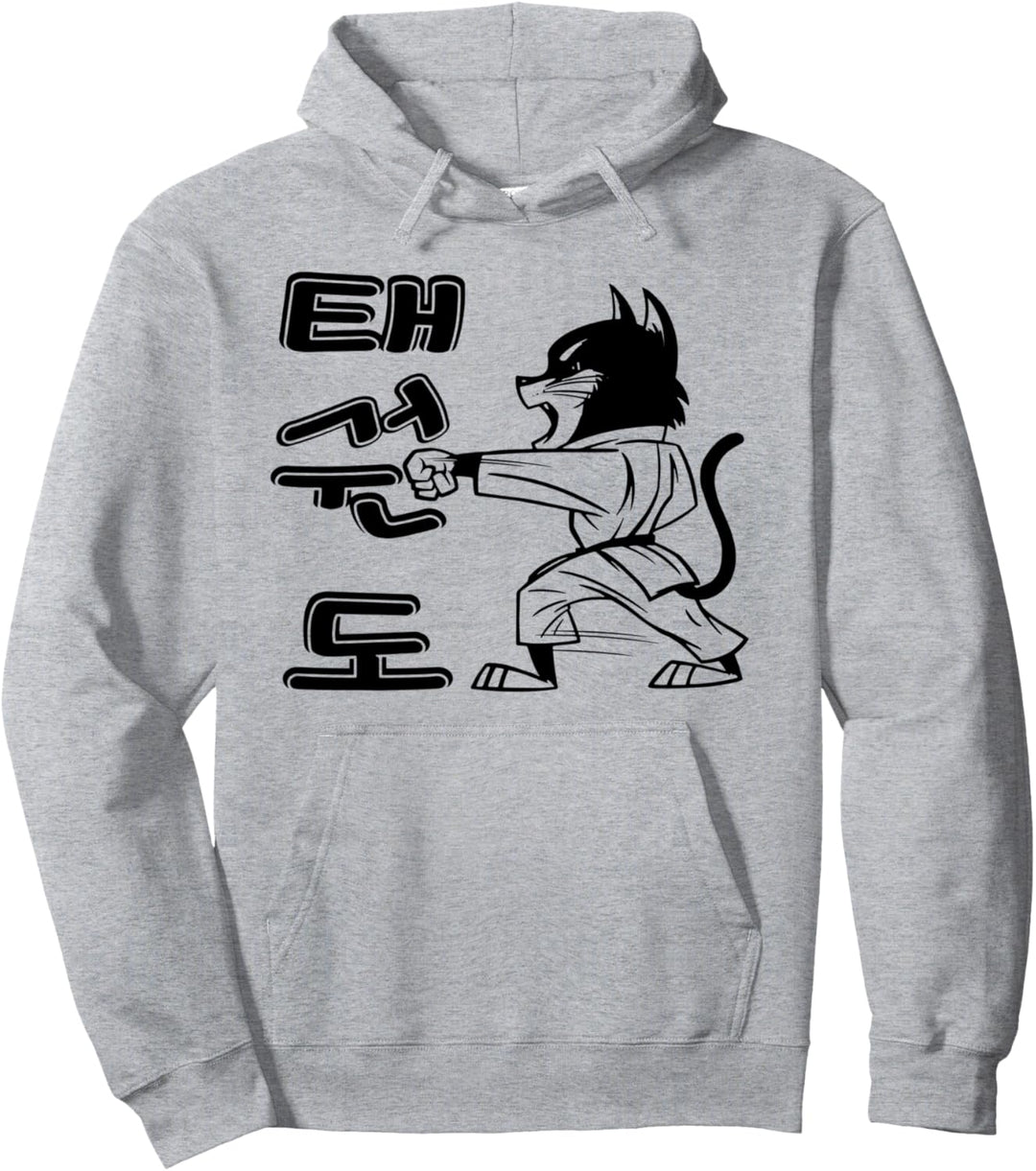 TaeKwonDo Katze boxt koreanische Hangul Buchstaben Pullover Hoodie