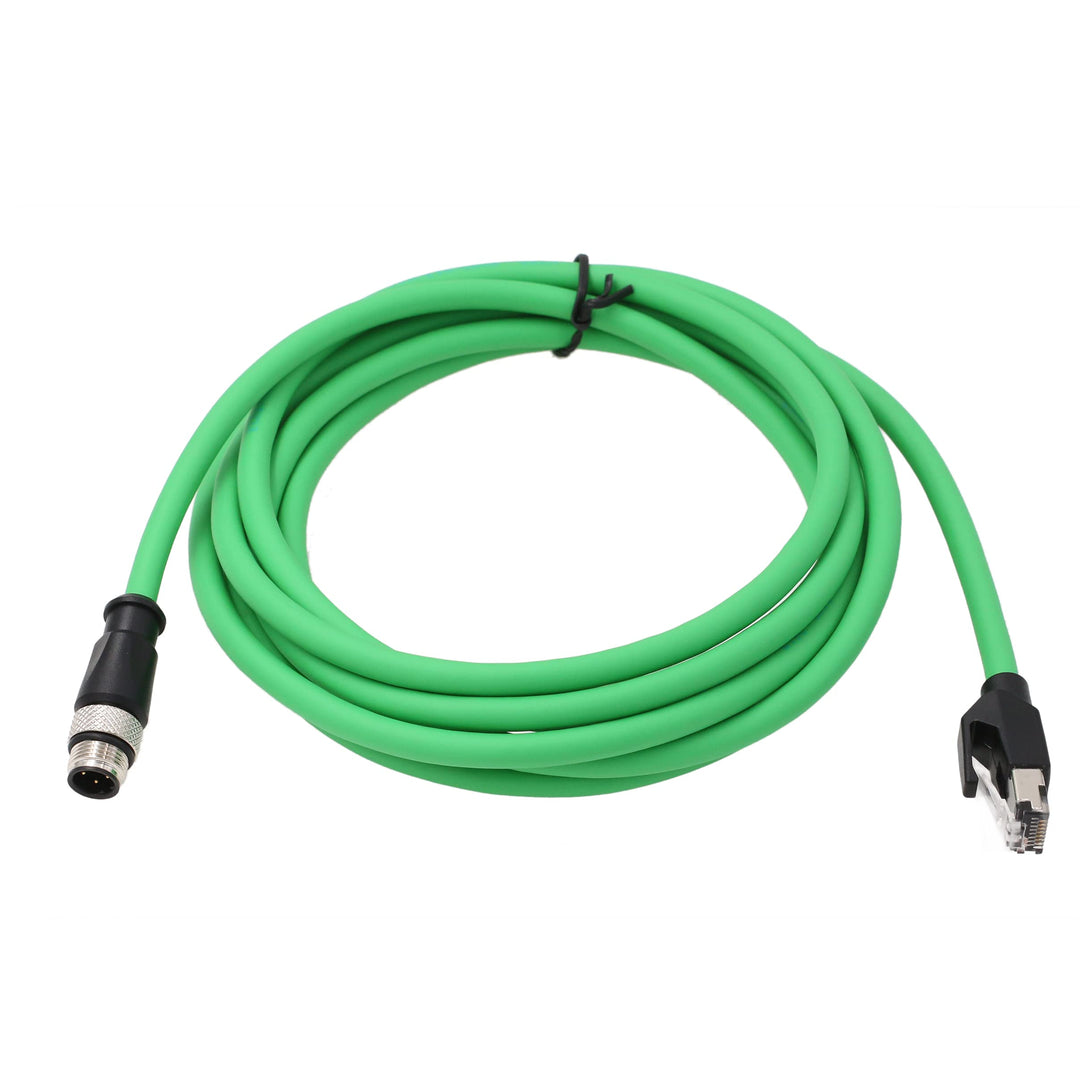 HangTon Industrial M12 4-Pin D-Codierung Stecker auf RJ45 Ethernet Cat5e geschirmtes High Flex Netzw