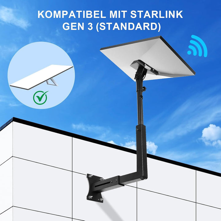 Starlink Gen 3 Halterung 360° Verstellbare V3 Starlink Wandhalterung, Vertikaler Winkel Masthalterun
