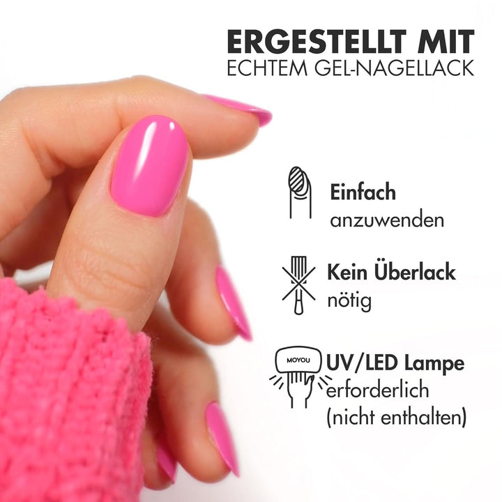 MOYOU LONDON Halbgehärtete UV Gel Strips - 20 Stück - Gel-Nagelfolien UV Härtend für Maniküre in Sal